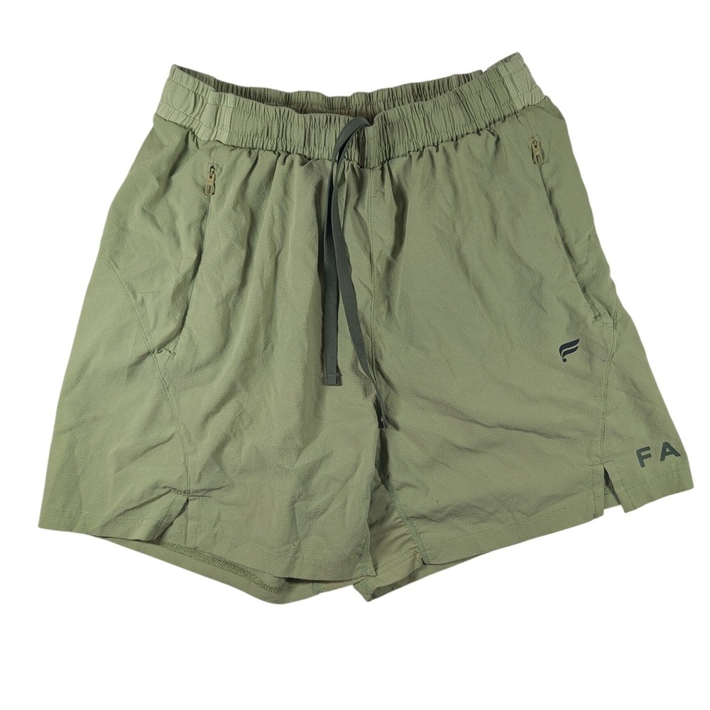 Fabletics Athletic Shorts Womens‎ S Green Zipper Pockets Drawstring Activewear